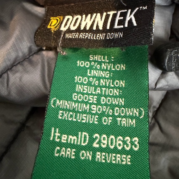 L.L. Bean Men's Black hooded downtek Puffer Jacket size Large tall - Picture 9 of 11